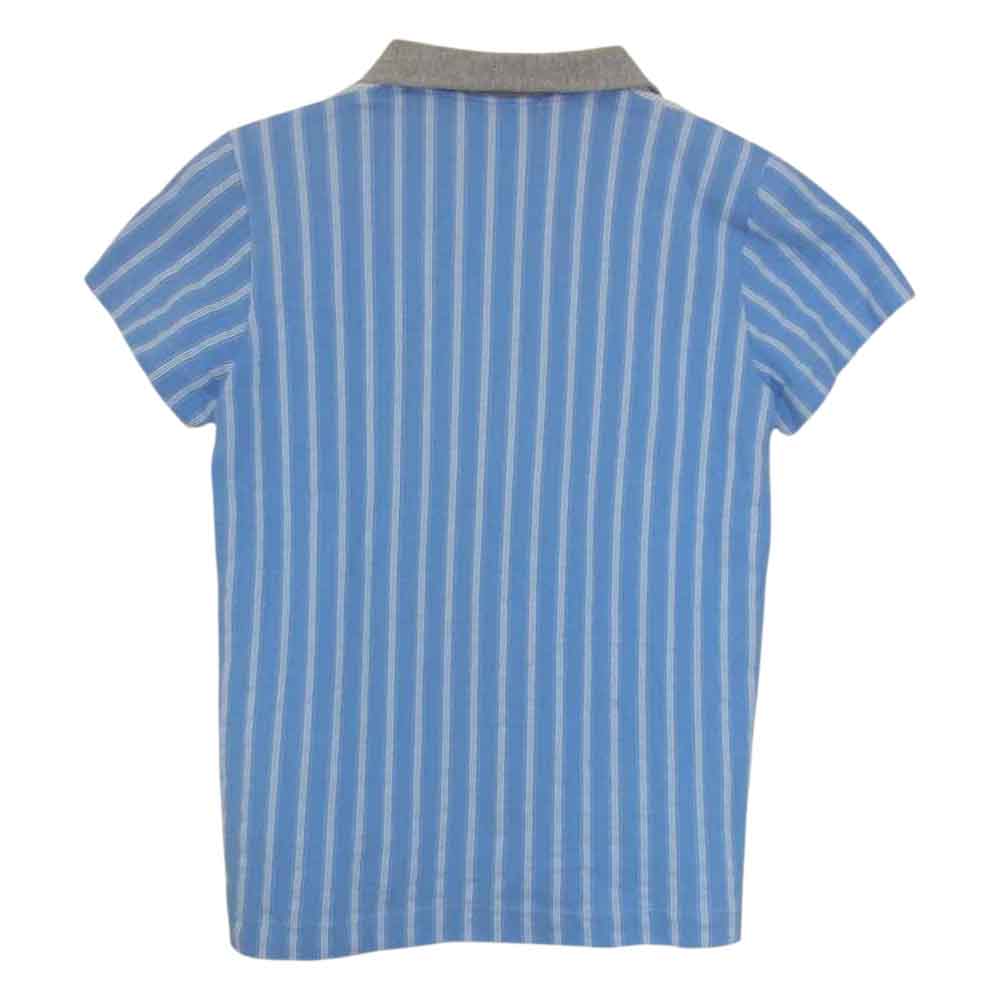 tricot COMME des GARCONS トリココムデギャルソン TQ-T040 AD2015 ストライプ 切替 半袖シャツ ライトブルー系 グレー系 S【中古】