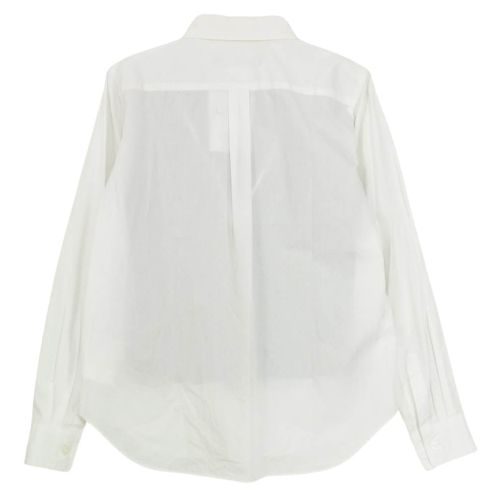 BLACK COMME des GARCONS ブラックコムデギャルソン 1Q-B012 AD2015 キュプラ切替 コットンブロード 長袖シャツ ホワイト系 XS【中古】
