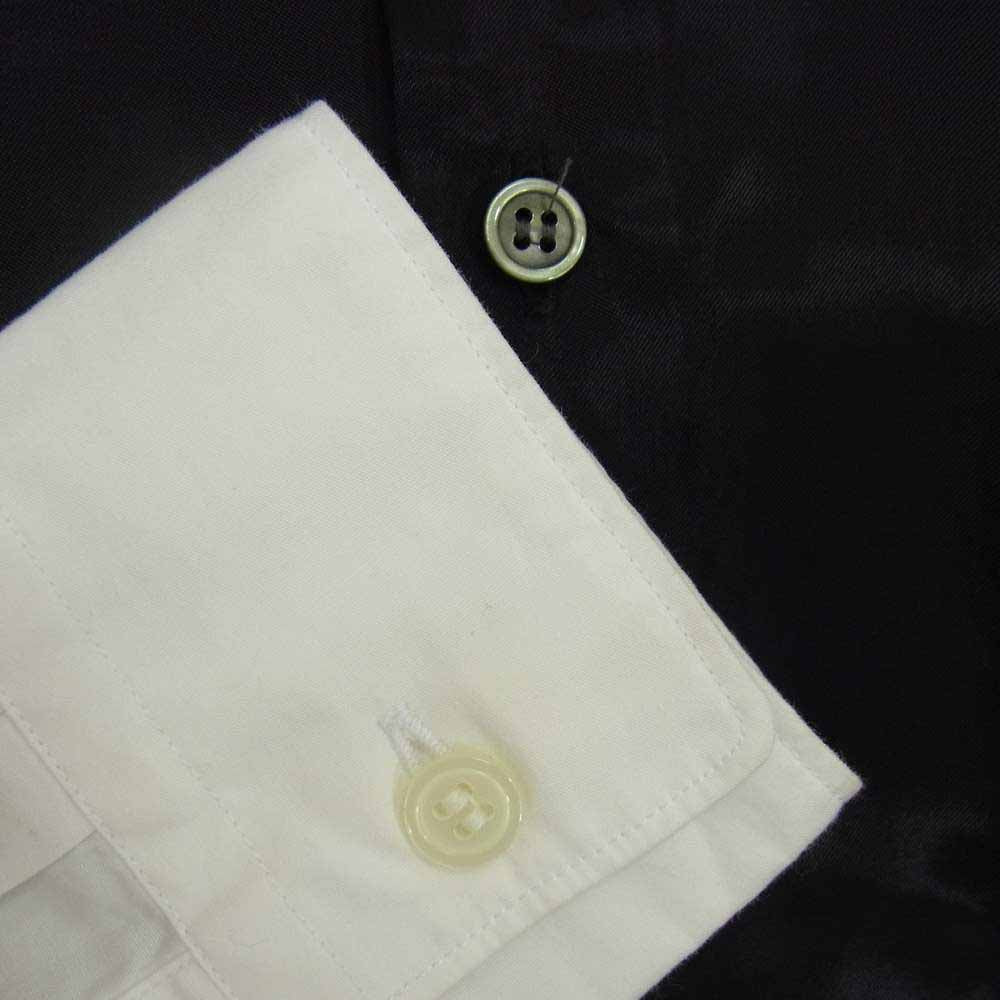 BLACK COMME des GARCONS ブラックコムデギャルソン 1Q-B012 AD2015 キュプラ切替 コットンブロード 長袖シャツ ホワイト系 XS【中古】