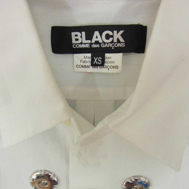 BLACK COMME des GARCONS ブラックコムデギャルソン 1R-B014 AD2016 スナップボタン装飾 コットンブロード 長袖シャツ ホワイト系 XS【中古】