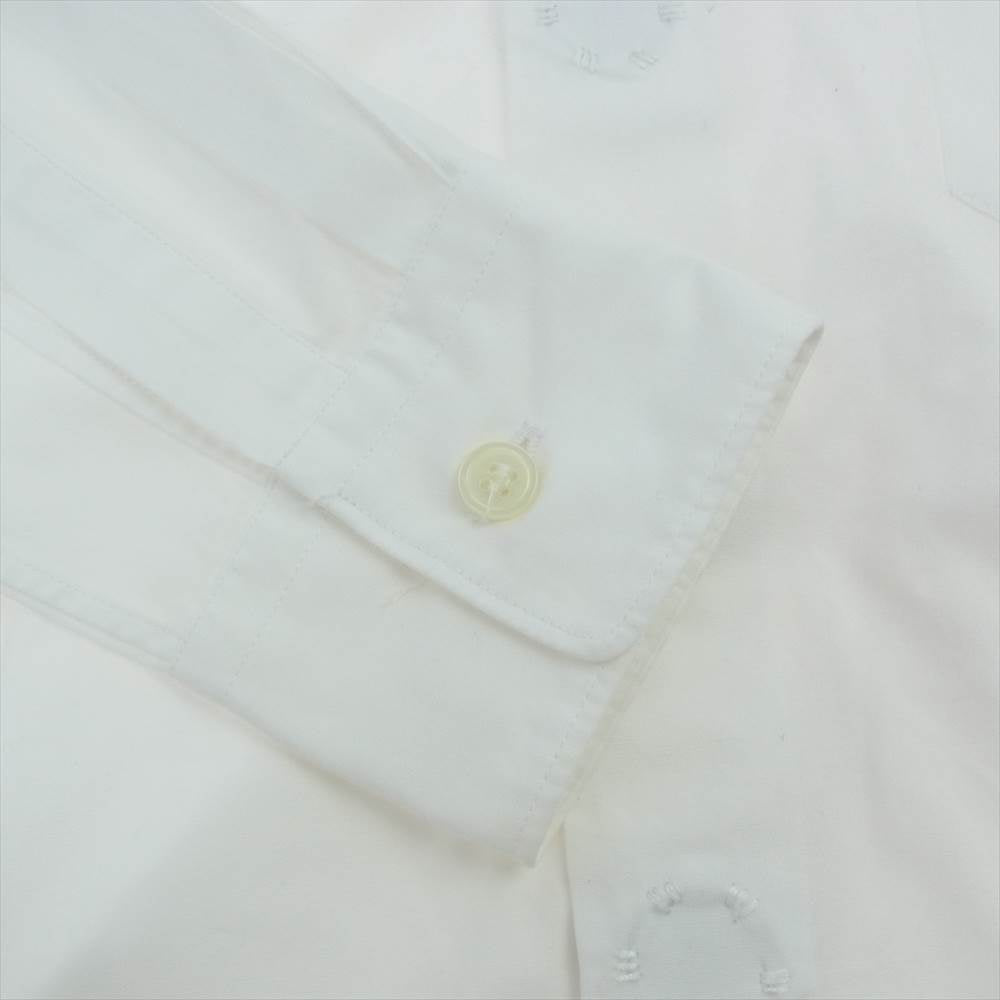 BLACK COMME des GARCONS ブラックコムデギャルソン 1R-B014 AD2016 スナップボタン装飾 コットンブロード 長袖シャツ ホワイト系 XS【中古】