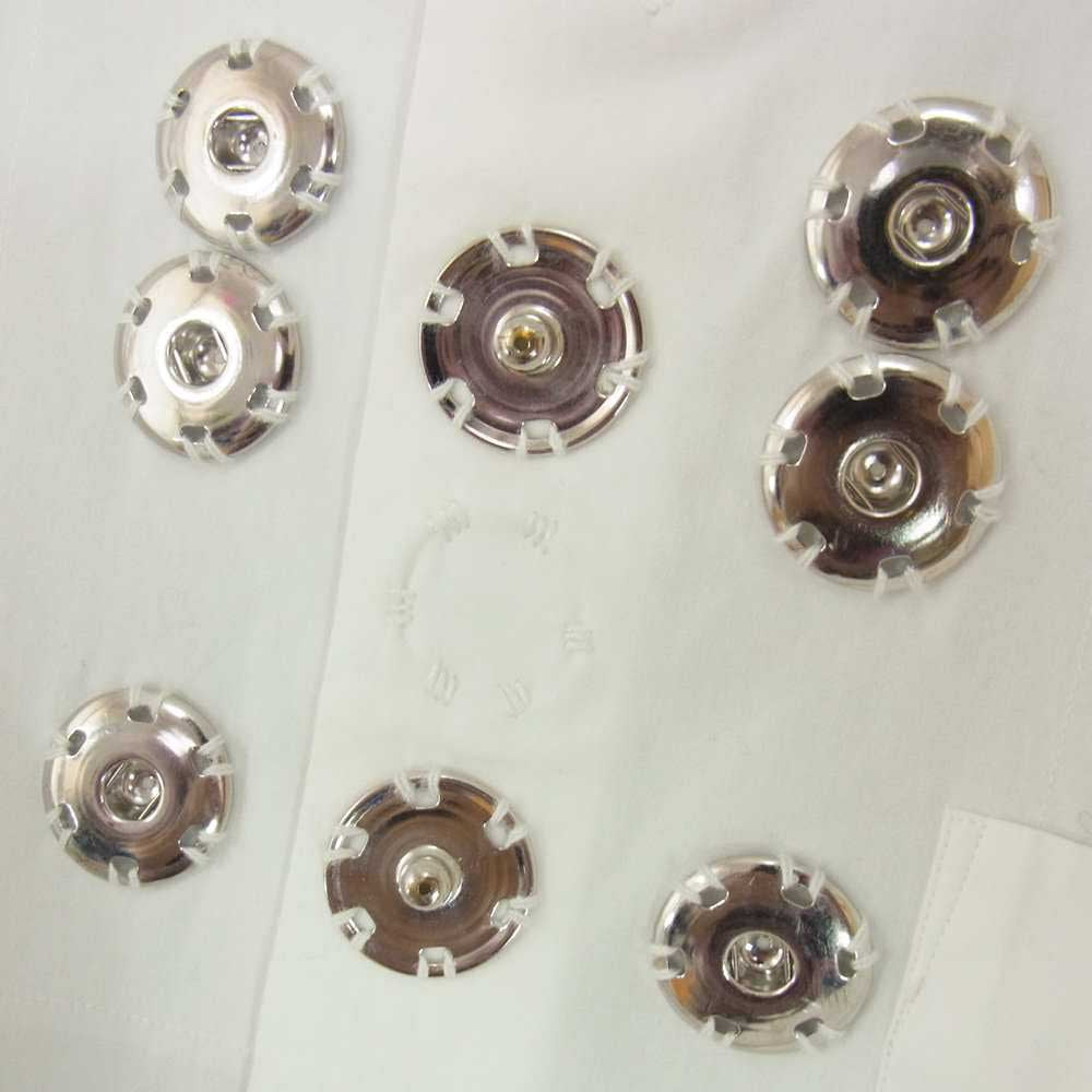 BLACK COMME des GARCONS ブラックコムデギャルソン 1R-B014 AD2016 スナップボタン装飾 コットンブロード 長袖シャツ ホワイト系 XS【中古】