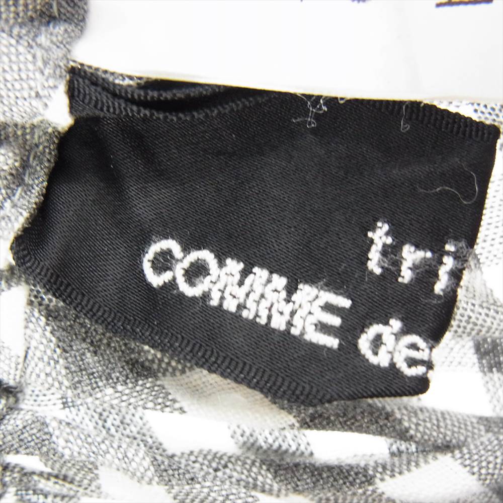 tricot COMME des GARCONS トリココムデギャルソン TA-S022 AD2017 リネンレーヨン バイアス ギンガムチェック ギャザー スカート グレー系 オフホワイト系【中古】