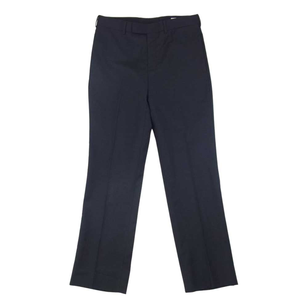 PRADA プラダ イタリア製 ウール ストライプ センタープレス スラックスパンツ ダークネイビー系 46【中古】