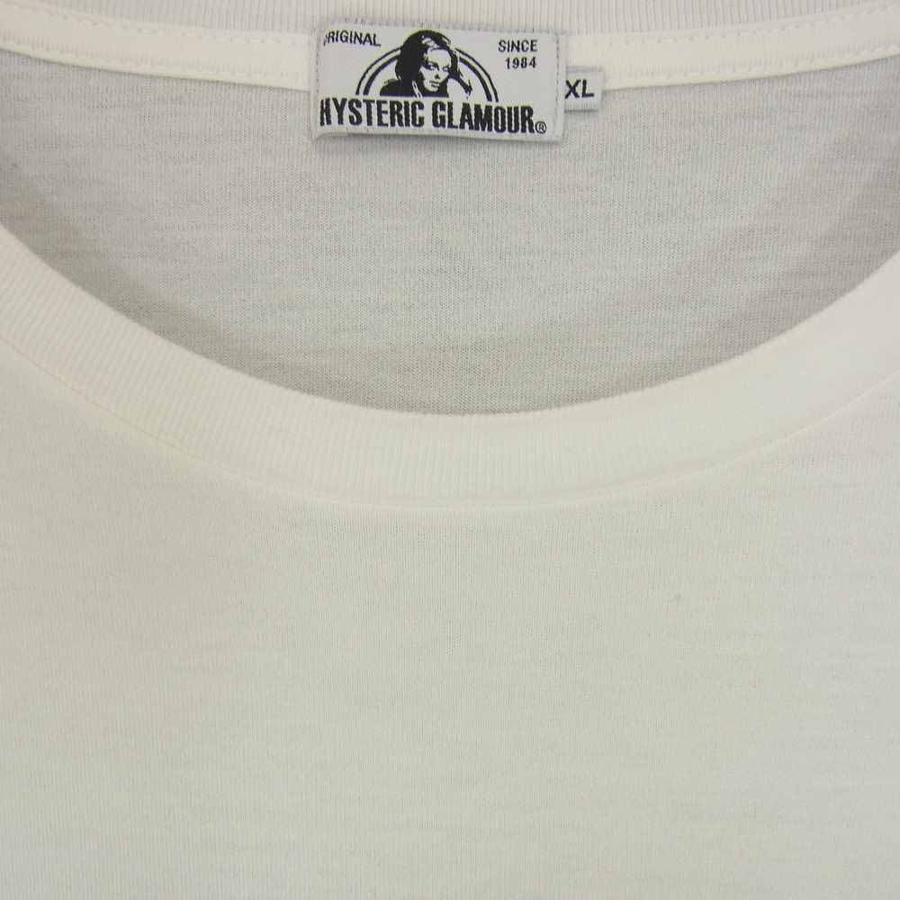 HYSTERIC GLAMOUR ヒステリックグラマー 0261CT35  CAMO BEAR pt T-SH カモフラ ビッグベアー Tシャツ ホワイト系 XL【中古】