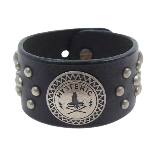 HYSTERIC GLAMOUR ヒステリックグラマー コンチョ スタッズ レザー ブレスレット ブラック系【中古】