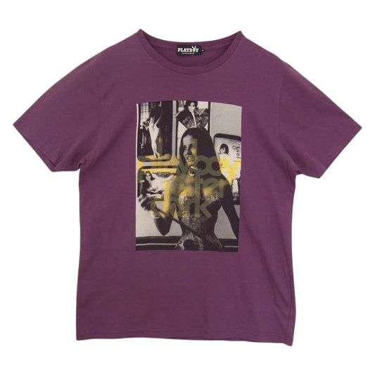 HYSTERIC GLAMOUR ヒステリックグラマー 1253CT02  × PLAY BOY プレイボーイ バニーガール プリント Tシャツ パープル パープル系 L【中古】