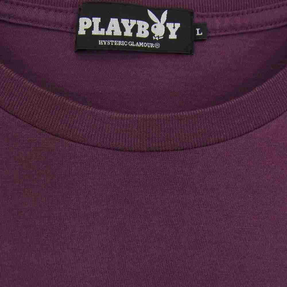 HYSTERIC GLAMOUR ヒステリックグラマー 1253CT02  × PLAY BOY プレイボーイ バニーガール プリント Tシャツ パープル パープル系 L【中古】