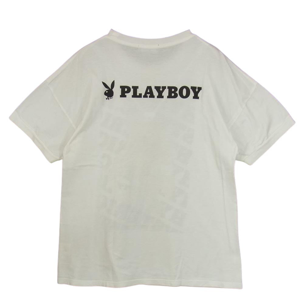 HYSTERIC GLAMOUR ヒステリックグラマー 1163CT01 × PLAY BOY プレイボーイ バニーガール プリント Tシャツ ホワイト ホワイト系【中古】