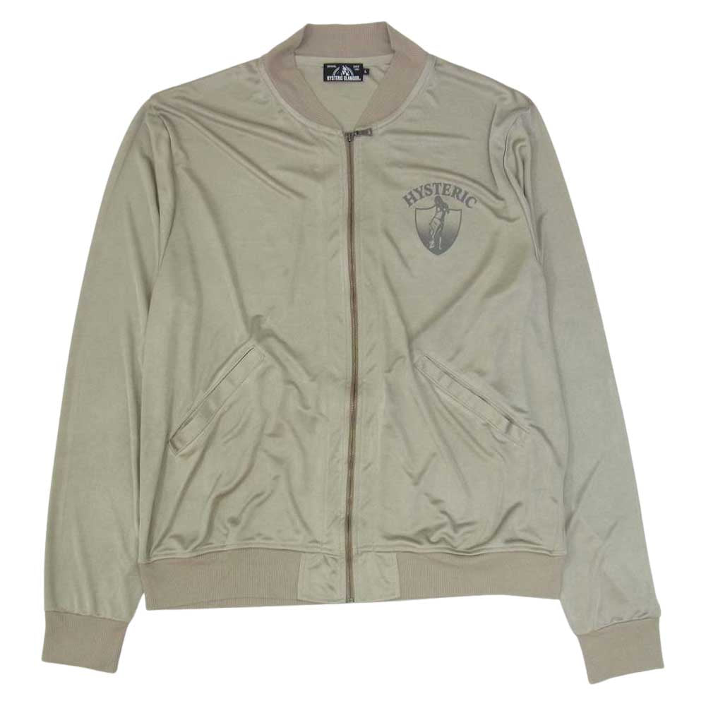 HYSTERIC GLAMOUR ヒステリックグラマー 0261CJ02 バックロプリント サテン ジップアップ ジャケット ブルゾン グレー系 L【中古】