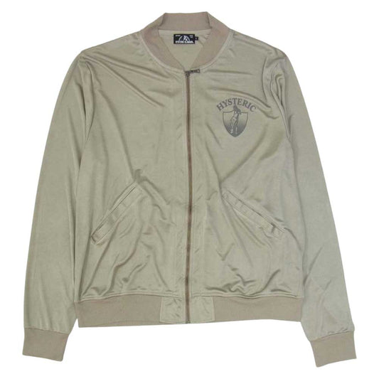 HYSTERIC GLAMOUR ヒステリックグラマー 0261CJ02 バックロプリント サテン ジップアップ ジャケット ブルゾン グレー系 L【中古】