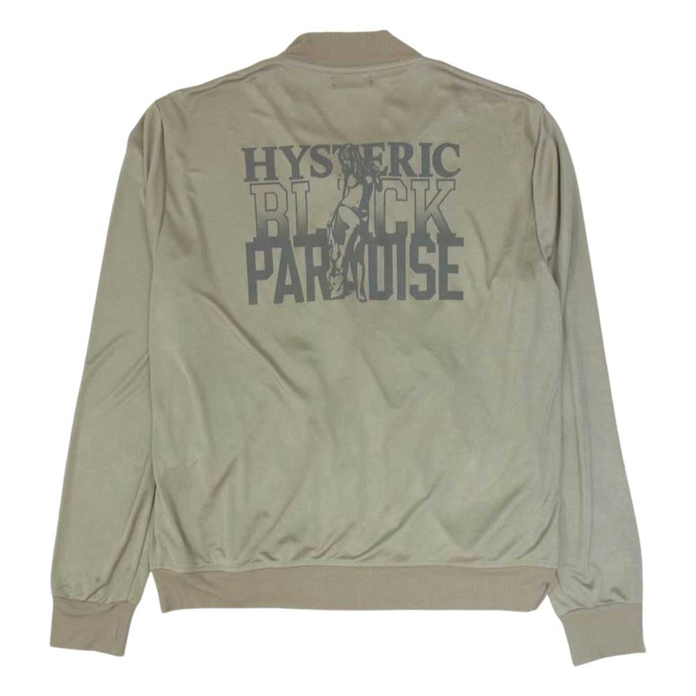 HYSTERIC GLAMOUR ヒステリックグラマー 0261CJ02 バックロプリント サテン ジップアップ ジャケット ブルゾン グレー系 L【中古】