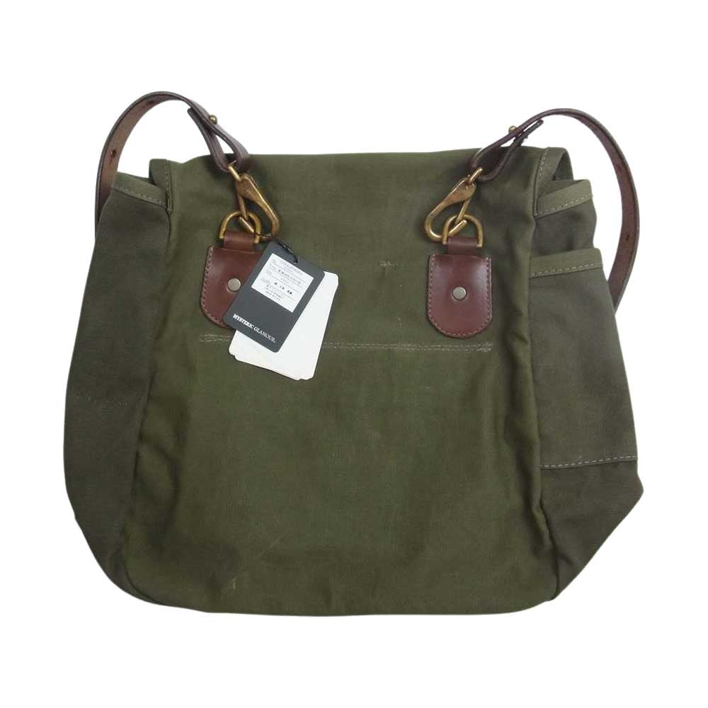 HYSTERIC GLAMOUR ヒステリックグラマー 0243QB06 × IrregulaR by ZIP STEVENSON イレギュラー レザーベルト スタッズ ミリタリー ステンシル ショルダー バッグ カーキ系【中古】