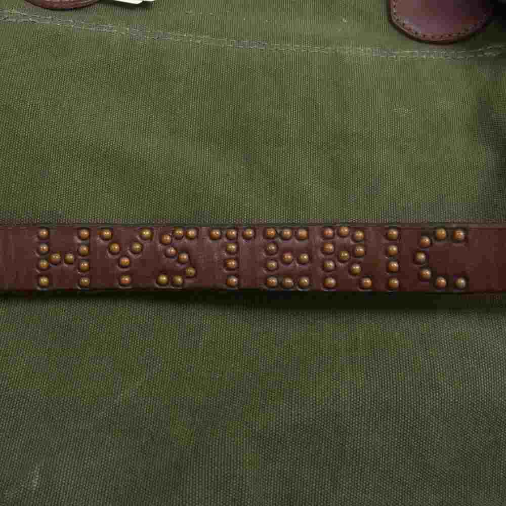HYSTERIC GLAMOUR ヒステリックグラマー 0243QB06 × IrregulaR by ZIP STEVENSON イレギュラー レザーベルト スタッズ ミリタリー ステンシル ショルダー バッグ カーキ系【中古】