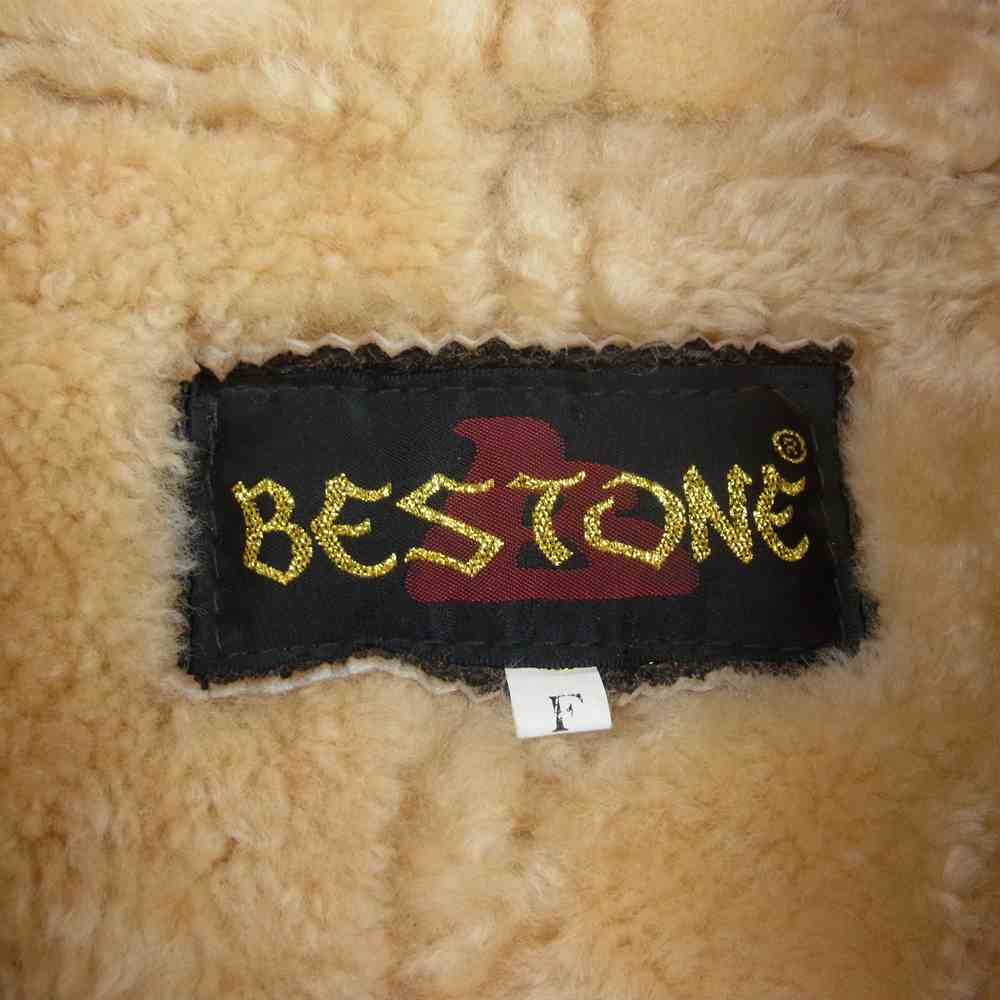 ベストワン B-3 レザー ムートン ボア フライト ジャケット ブラウン系 F【中古】