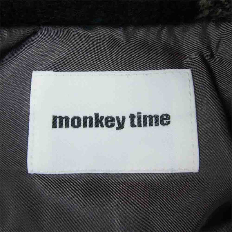 モンキータイム monkey time ジャケット 8325-699-1421 CHK OV SZD SHT JKT チェック ジャケット ブラック系 グリーン系 アイボリー系 L