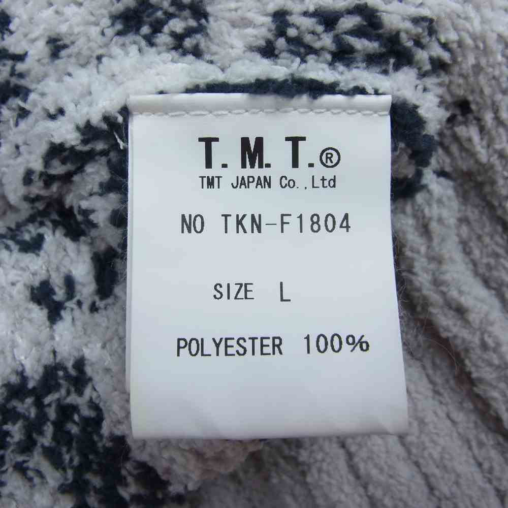 TMT ティーエムティー TKN-F1804 SHAGGY BOA NATIVE PATTERN HOODIE ネイティブ柄 ボアパーカー ジップパーカー グレー系 L【中古】