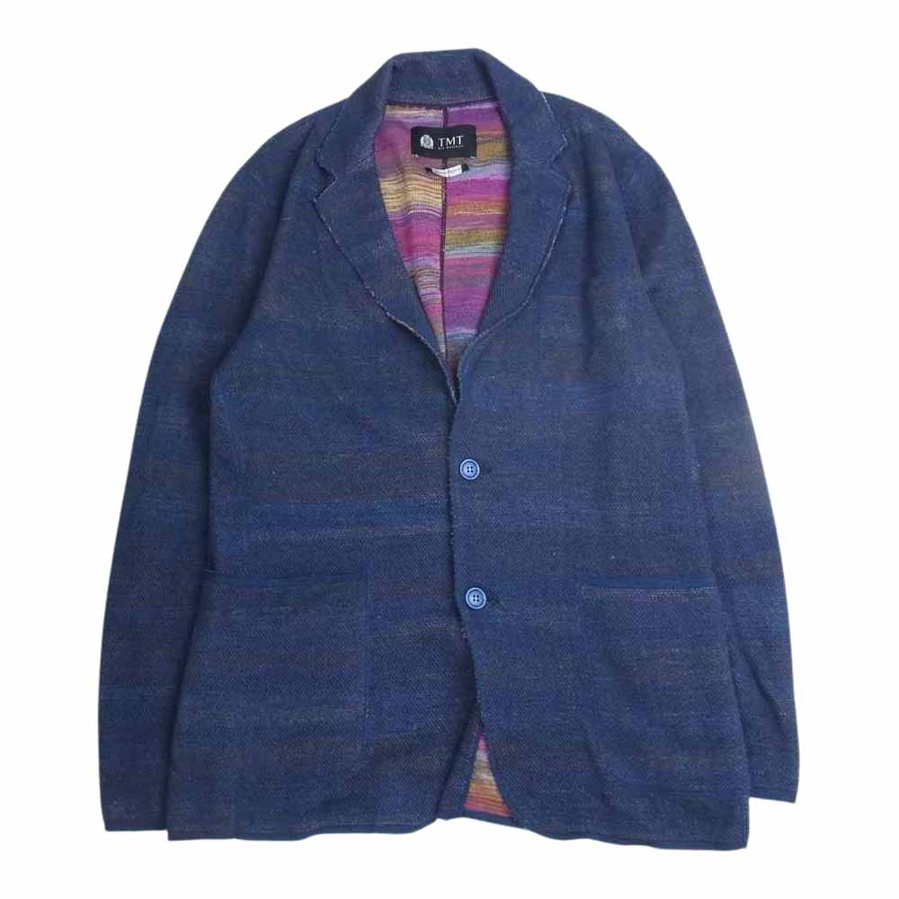 TMT ティーエムティー 19SS TKN-S1904 INDIGO LIKE KNIT TAILORED JACKET インディゴライク ニット テイラード ジャケット ネイビー系 L【中古】