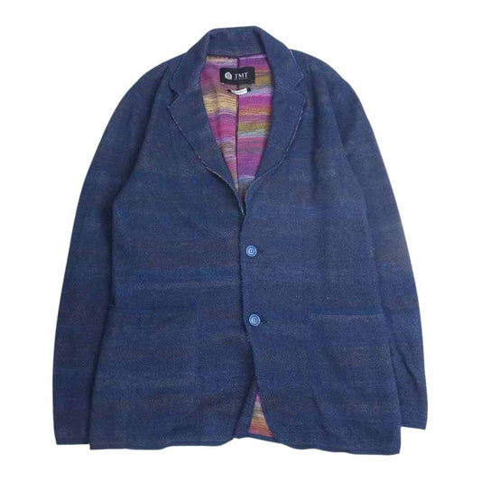 TMT ティーエムティー 19SS TKN-S1904 INDIGO LIKE KNIT TAILORED JACKET インディゴライク ニット テイラード ジャケット ネイビー系 L【中古】