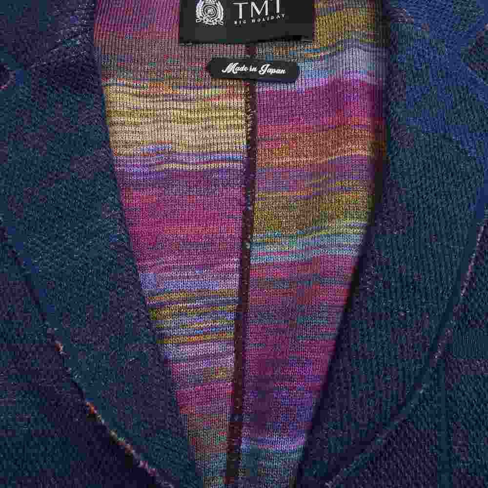 TMT ティーエムティー 19SS TKN-S1904 INDIGO LIKE KNIT TAILORED JACKET インディゴライク ニット テイラード ジャケット ネイビー系 L【中古】