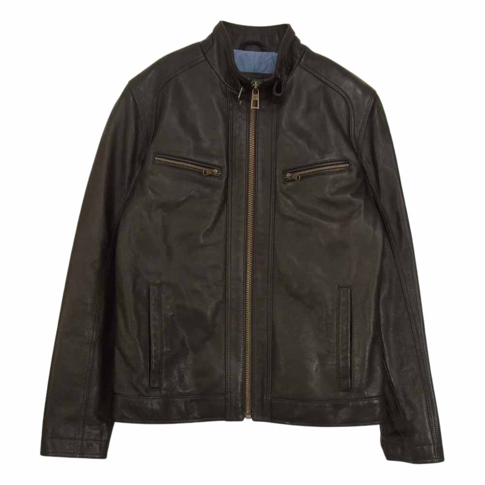 COLE HAAN コールハーン G49720 カウレザー シングル ライダース ジャケット ブルゾン ブラウン系 S【中古】