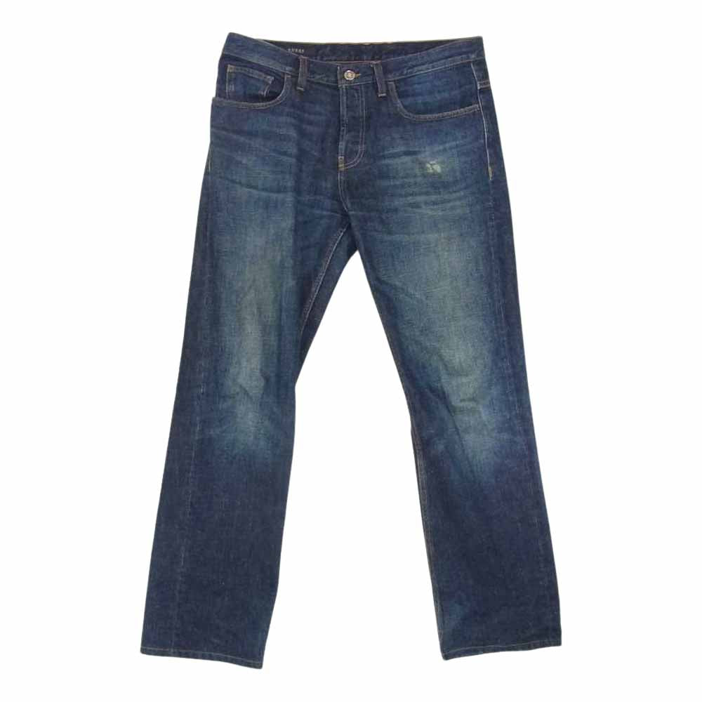 GUCCI グッチ イタリア製 269301 XZ596 ボタンフライ 型押しレザーパッチ ストレート デニムパンツ インディゴブルー系 46【中古】
