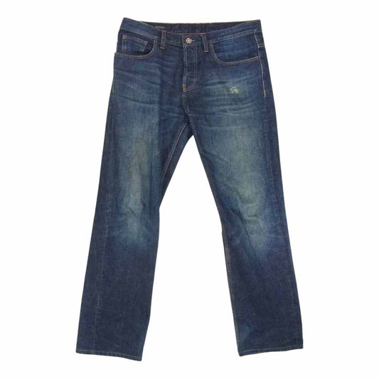 GUCCI グッチ イタリア製 269301 XZ596 ボタンフライ 型押しレザーパッチ ストレート デニムパンツ インディゴブルー系 46【中古】