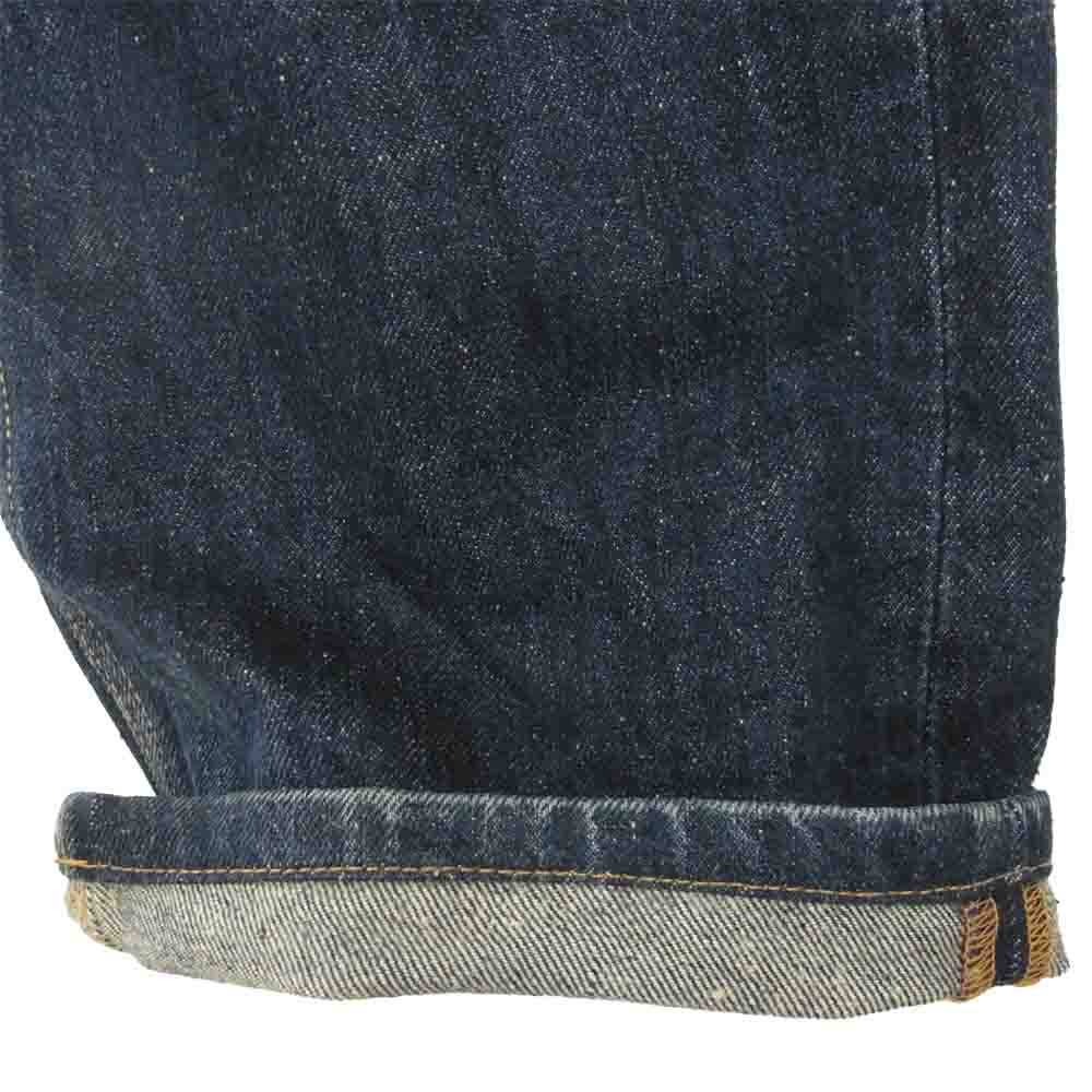 GUCCI グッチ イタリア製 269301 XZ596 ボタンフライ 型押しレザーパッチ ストレート デニムパンツ インディゴブルー系 46【中古】