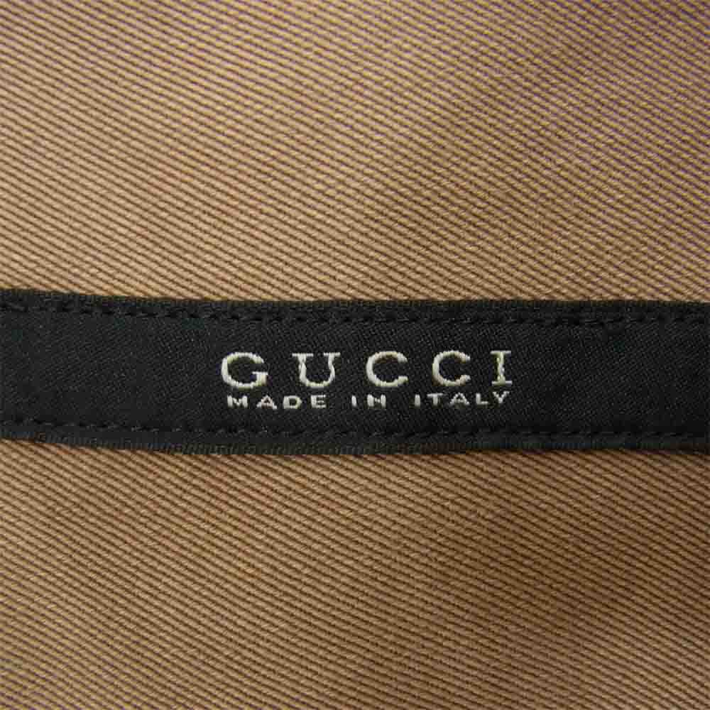 GUCCI グッチ イタリア製 253616 Z3208 GG ダブルG ロゴ刺繍 コットン 長袖 シャツ ジャケット ブラウン系 42【中古】