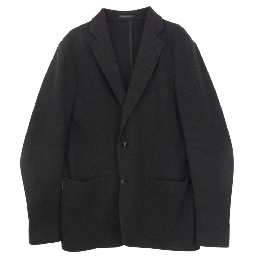 ARMANI COLLEZIONI アルマーニコレッツォーニ SCG870 SCS51 イタリア製 サーマル生地 ニット ストレッチ 2B テーラードジャケット ブラック系 48【中古】