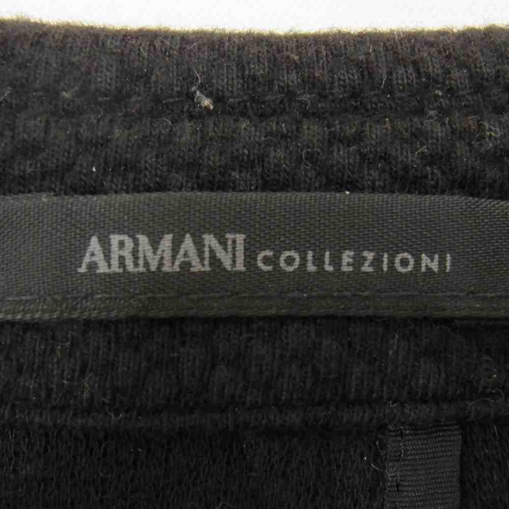 ARMANI COLLEZIONI アルマーニコレッツォーニ SCG870 SCS51 イタリア製 サーマル生地 ニット ストレッチ 2B テーラードジャケット ブラック系 48【中古】