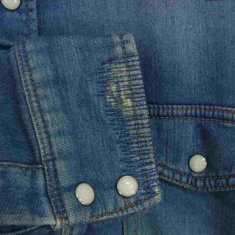 Ron Herman ロンハーマン Vintage ヴィンテージ R.H.vintage 412070138-1079 リペア加工 スウェット デニム ウエスタン シャツ インディゴブルー系 L【中古】