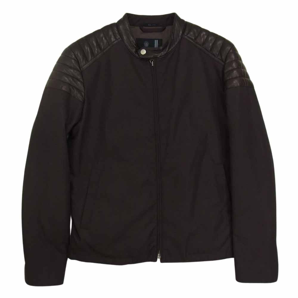 GUCCI グッチ 国内正規品 244088 Z4101 カウレザー切替 中綿 ジャケット ブルゾン ブラウン系 48【中古】