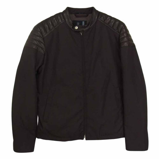 GUCCI グッチ 国内正規品 244088 Z4101 カウレザー切替 中綿 ジャケット ブルゾン ブラウン系 48【中古】