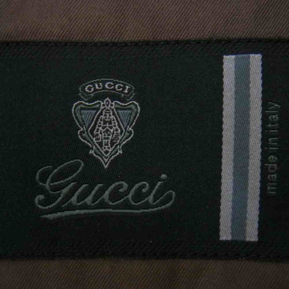 GUCCI グッチ 国内正規品 244088 Z4101 カウレザー切替 中綿 ジャケット ブルゾン ブラウン系 48【中古】