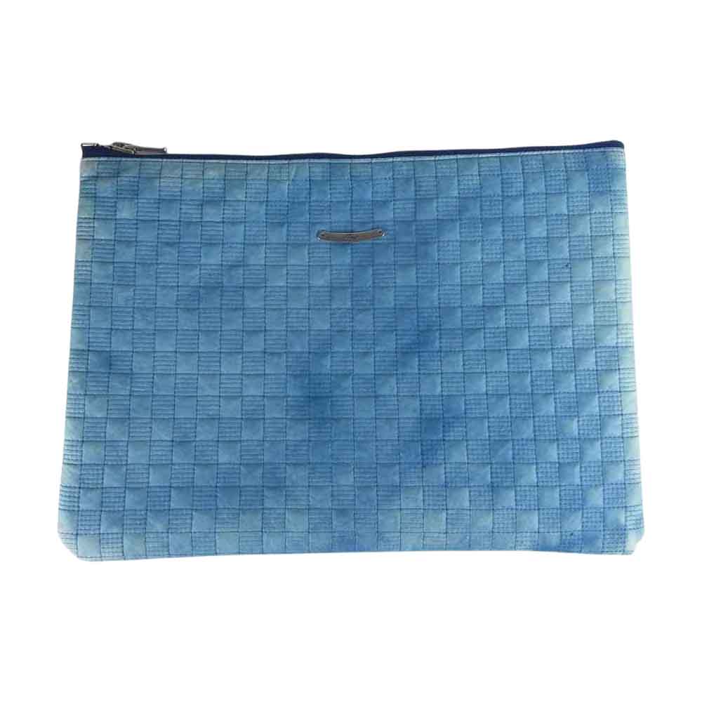 TMT ティーエムティー INDIGO KYOKANOKO-DYED DEERSKIN CLUTCH BAG インディゴ  ディアスキン クラッチ バック インディゴブルー系【中古】