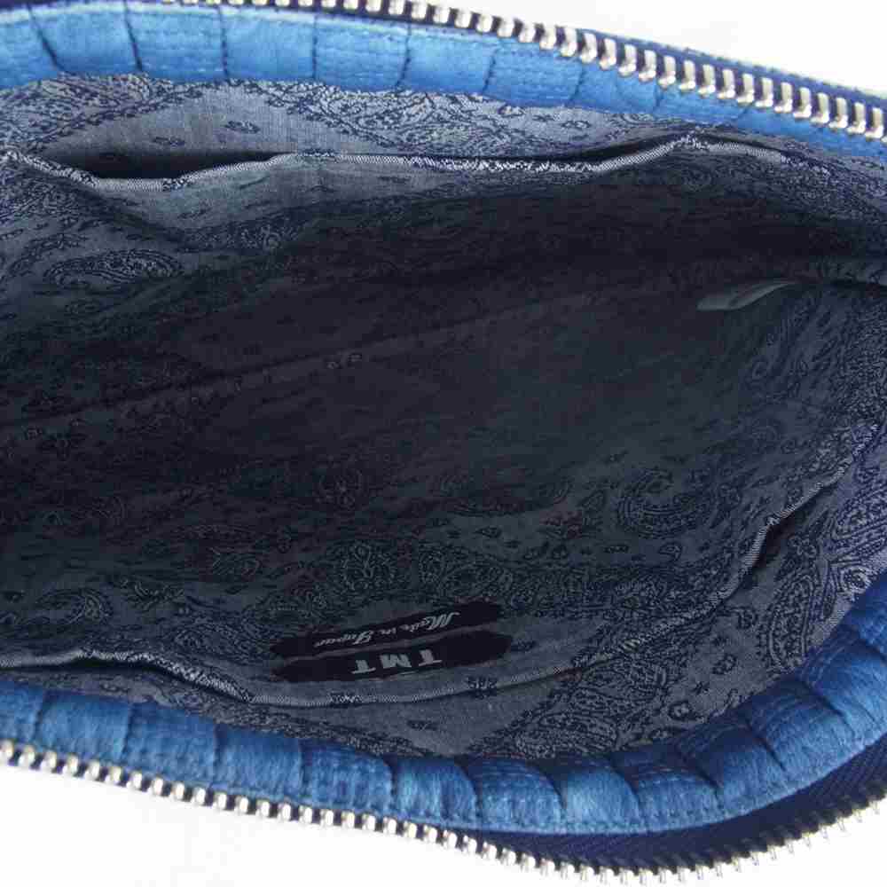 TMT ティーエムティー INDIGO KYOKANOKO-DYED DEERSKIN CLUTCH BAG インディゴ  ディアスキン クラッチ バック インディゴブルー系【中古】