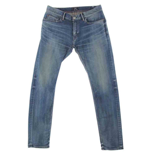 TMT ティーエムティー TPT-F1805 HYBRID-STRETCH VINTAGE FINISH DENIM 5P TAPERED ハイブリッド ストレッチ ヴィンテージ フィニッシュ テーパード デニム パンツ インディゴブルー系 L【中古】