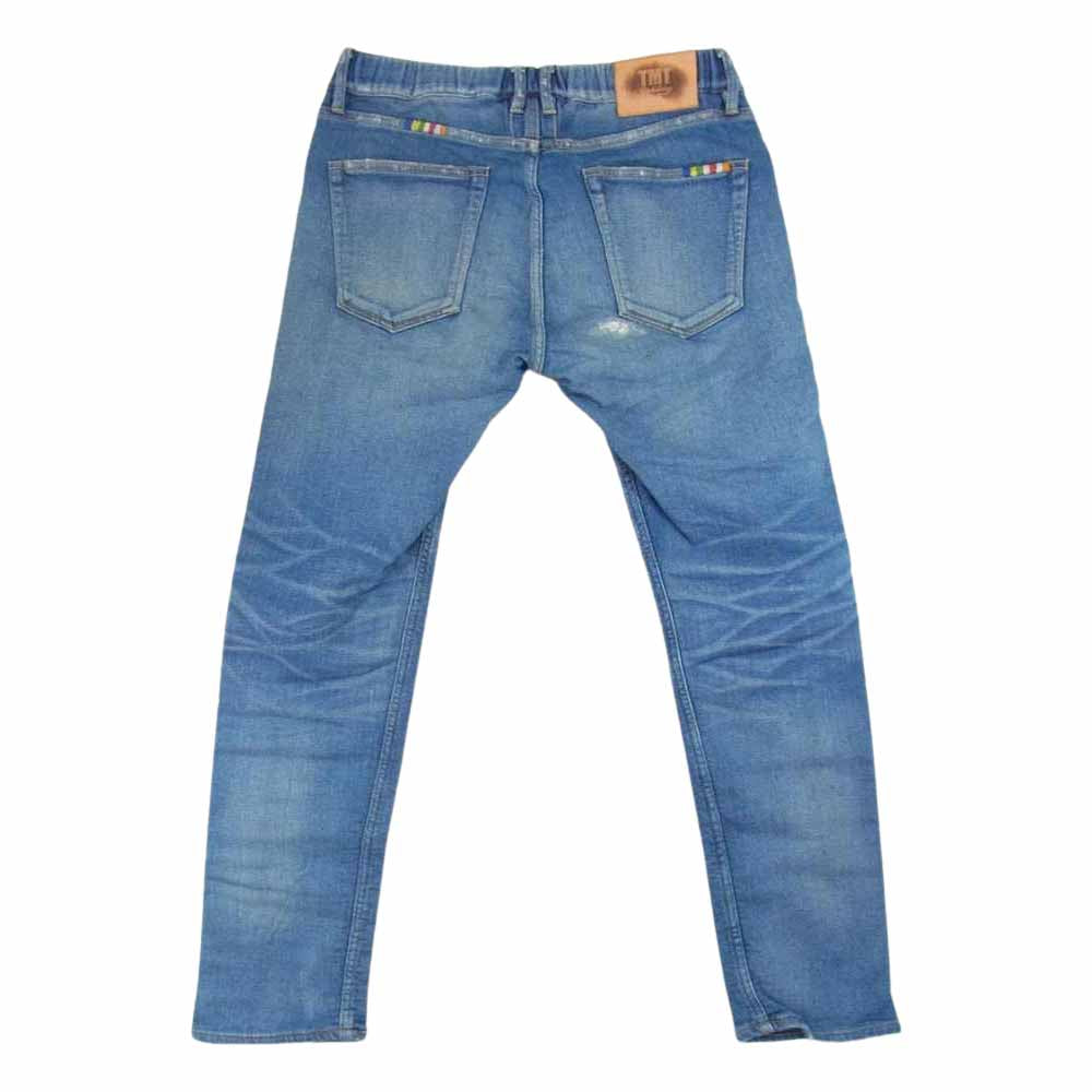 TMT ティーエムティー RAINBOW REPAIR CROPPED TAPERED レインボー リペア クロップド テーパード デニム パンツ インディゴブルー系【中古】