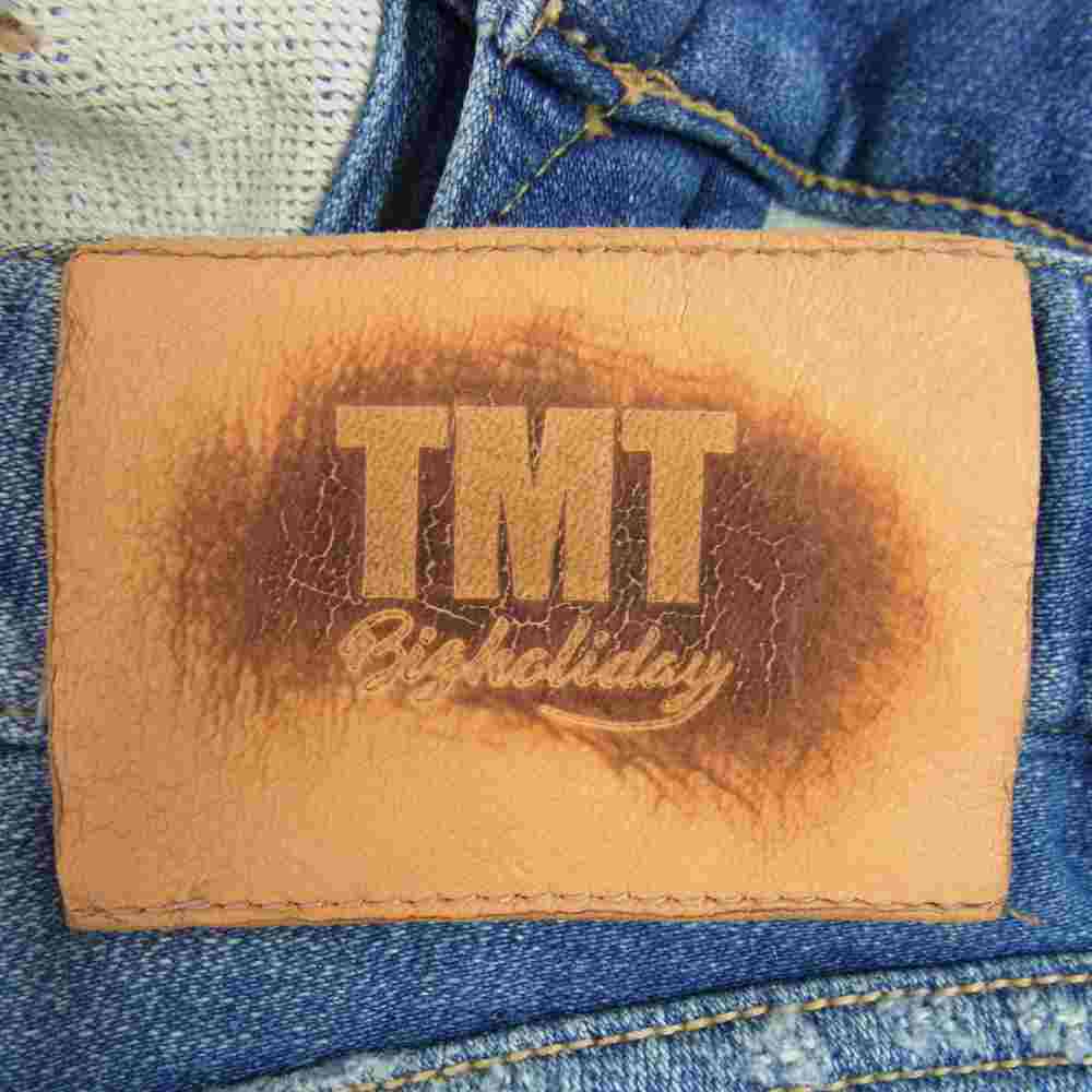 TMT ティーエムティー RAINBOW REPAIR CROPPED TAPERED レインボー リペア クロップド テーパード デニム パンツ インディゴブルー系【中古】