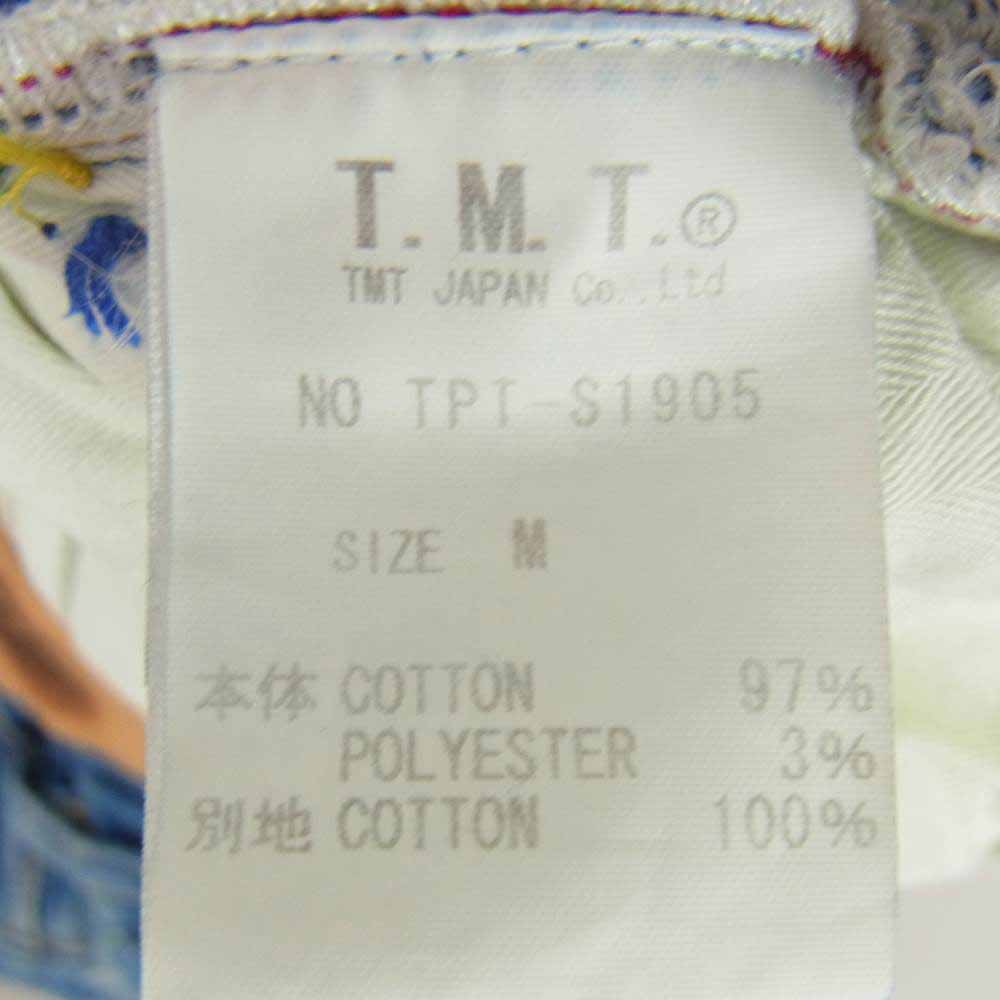 TMT ティーエムティー RAINBOW REPAIR CROPPED TAPERED レインボー リペア クロップド テーパード デニム パンツ インディゴブルー系【中古】