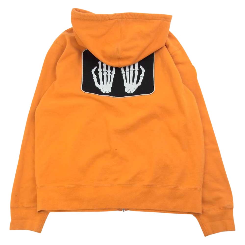 Supreme シュプリーム 17AW HYSTERIC GLAMOUR Patches Zip Up Sweatshirt ヒステリックグラマー パッチ ワッペン ジップ アップ スウェットシャツ パーカー オレンジ系 XL【中古】