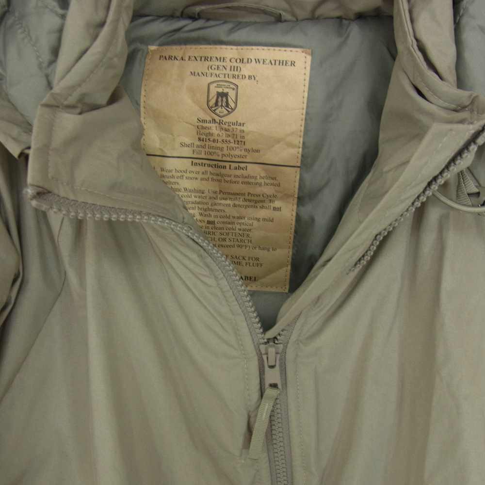 アメリカ海兵隊 8415-01-555-1271 BAF社製 E.C.W.C.S GENIII  Level 7 Prima loft Parka レベル7 JK プリマ ロフト パーカー ジャケット  グレー系 small reguler【中古】