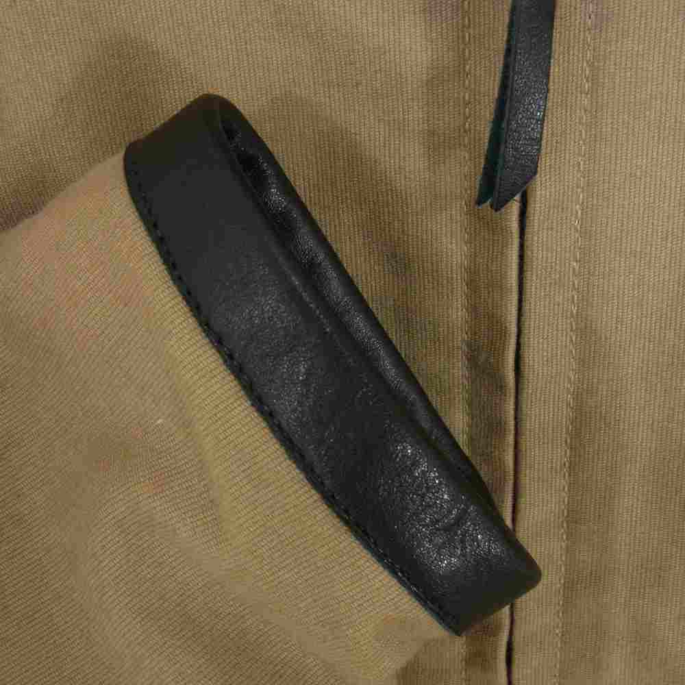 BONCOURA ボンクラ 裏ボア デッキ クロス 袖 レザー パーカー ジャケット ベージュ系 36【中古】