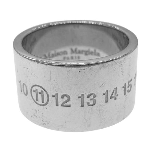 MAISON MARGIELA メゾンマルジェラ SM1UQ0009 NUMBER LING ロゴ ナンバー ワイド リング Mサイズ シルバー系 M【中古】