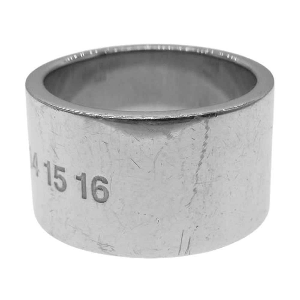 MAISON MARGIELA メゾンマルジェラ SM1UQ0009 NUMBER LING ロゴ ナンバー ワイド リング Mサイズ シルバー系 M【中古】