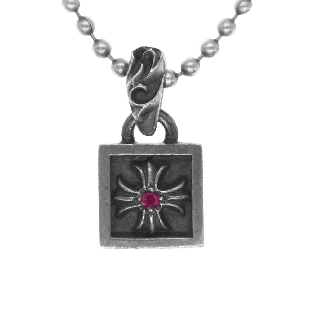 CHROME HEARTS クロムハーツ（原本無） FRAMED CH PLUS フレームド CH プラスチャーム ストーン ネックレス シルバー系【中古】