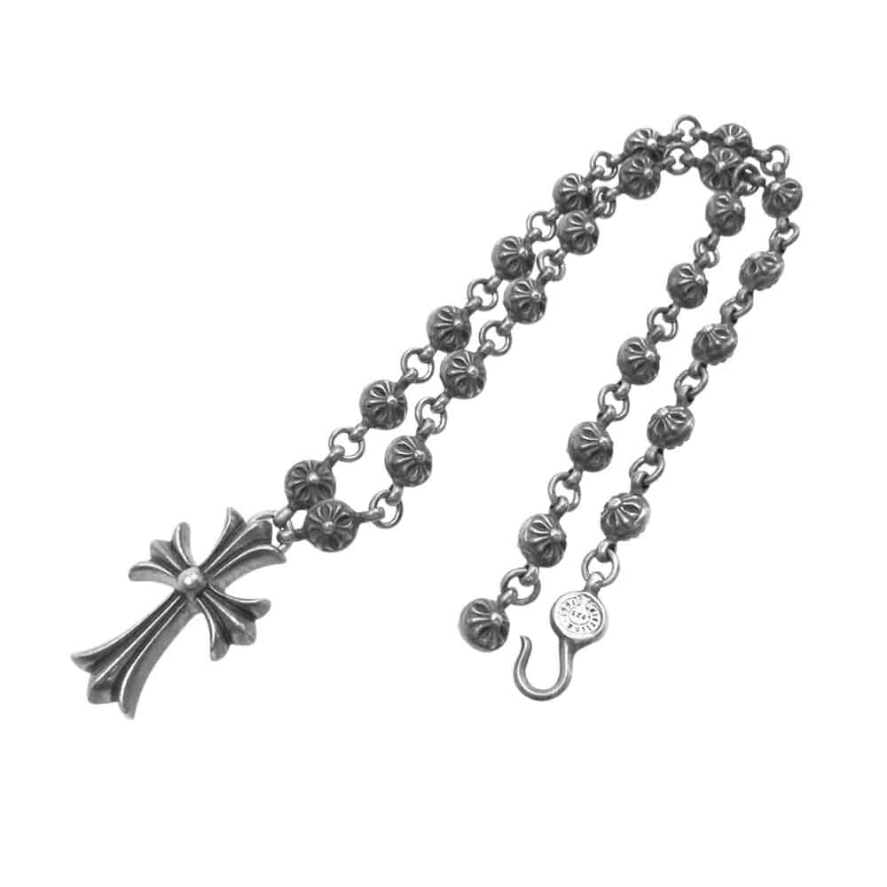 CHROME HEARTS クロムハーツ（原本無） #1 CRSBL CHN SML CH CRS クロスボールチェーン スモールCHクロス ネックレス シルバー系【中古】