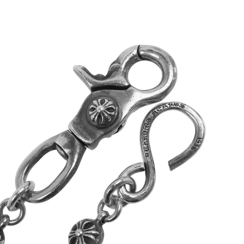 CHROME HEARTS クロムハーツ（原本有） 2BALL SHORT-S 1クリップ ショート クロスボール ウォレットチェーン シルバー系【中古】