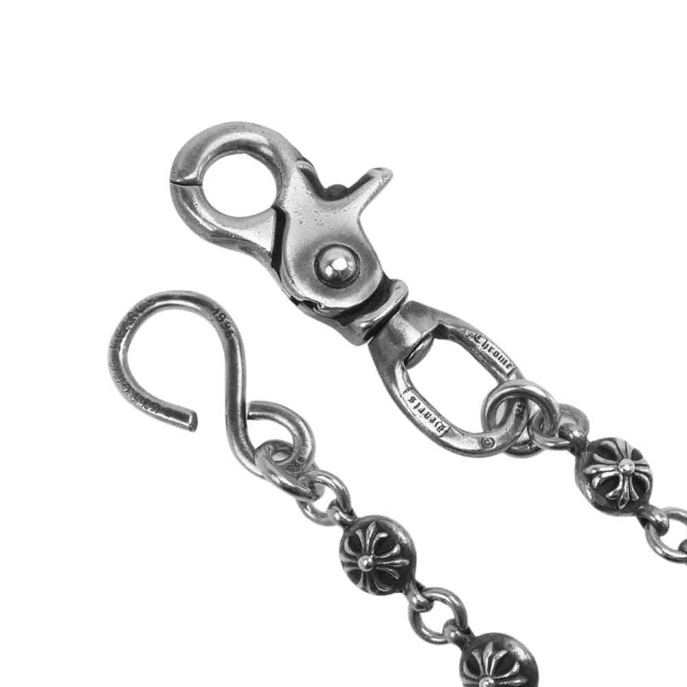 CHROME HEARTS クロムハーツ（原本有） 2BALL SHORT-S 1クリップ ショート クロスボール ウォレットチェーン シルバー系【中古】